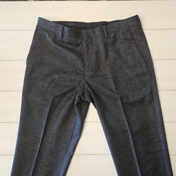 J. Crew Grey Loro Piano Wool and Cashmere Ludlow Glen Plaid Pants - 33W/32L - Picture 4 of 9